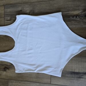 nuuds Seamless Scoop White Bodysuit